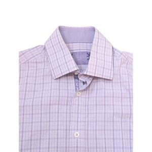 English Laundry Men's Plaid Button Up Dress Shirt 15 32/33 Purple